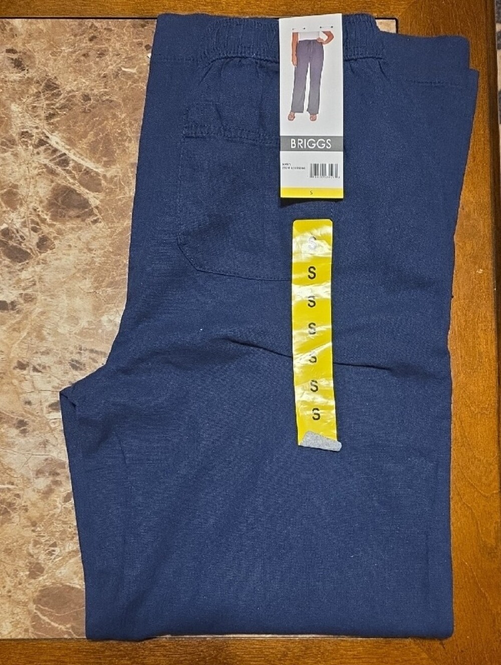 Briggs New York Women's pull-on linen blend pants in navy, size small. - Picture 5 of 6